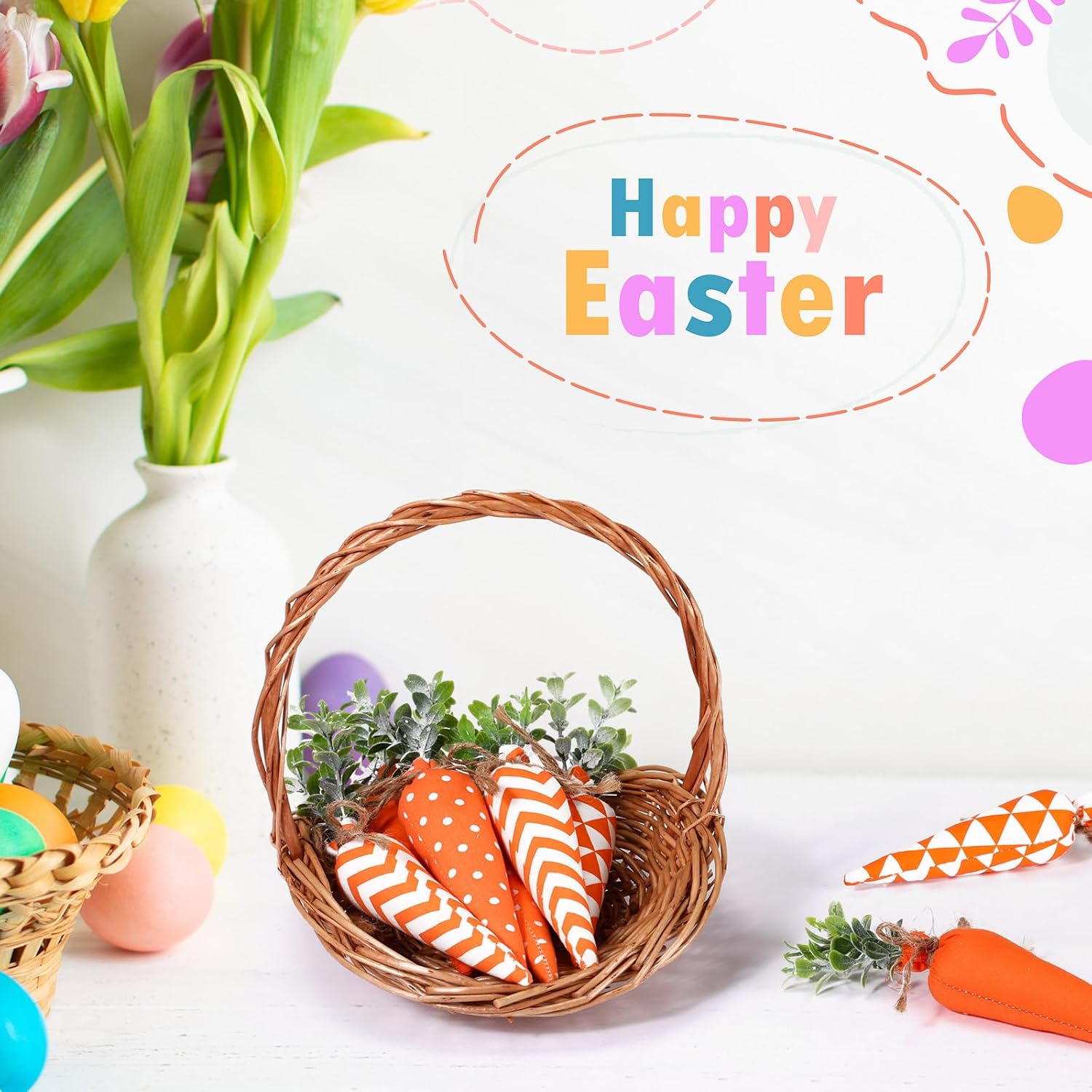 Skylety 8 Pcs Bright Easter Carrot Decorations