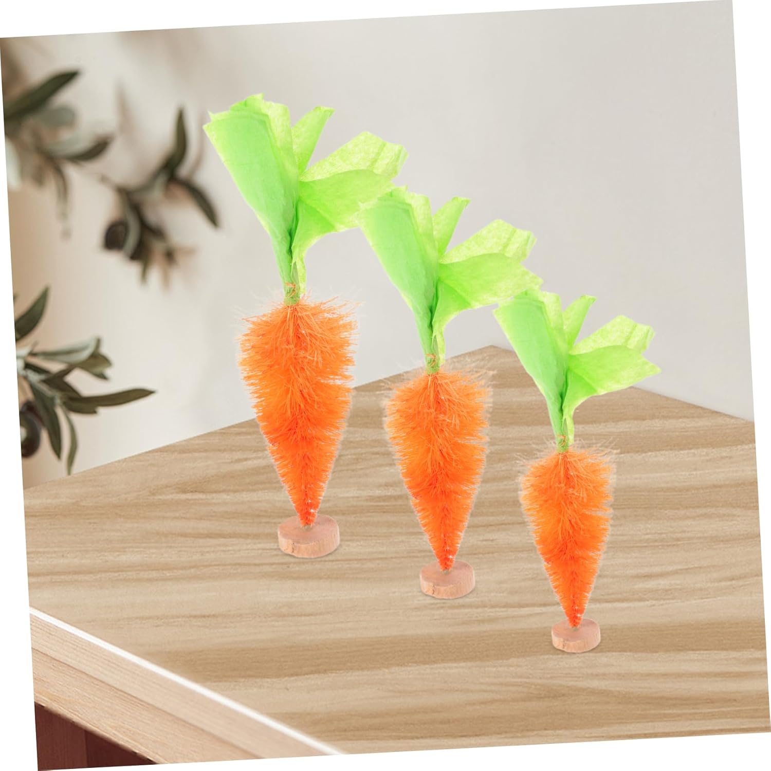 6pcs Sisal Fiber Carrot Ornaments for Easter Party Decor
