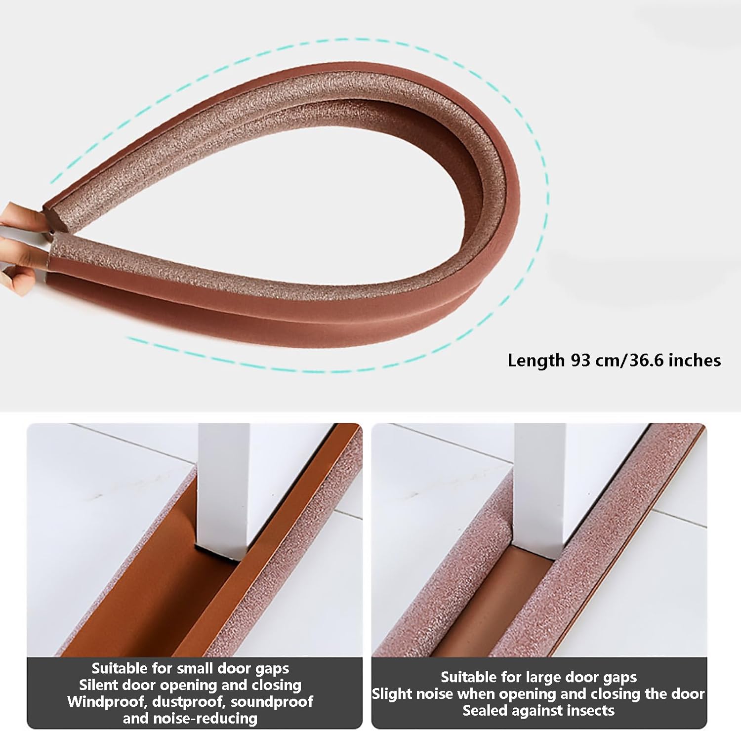 3 Pcs 93 cm Under Door Draft Stoppers Soundproof and Machine Washable