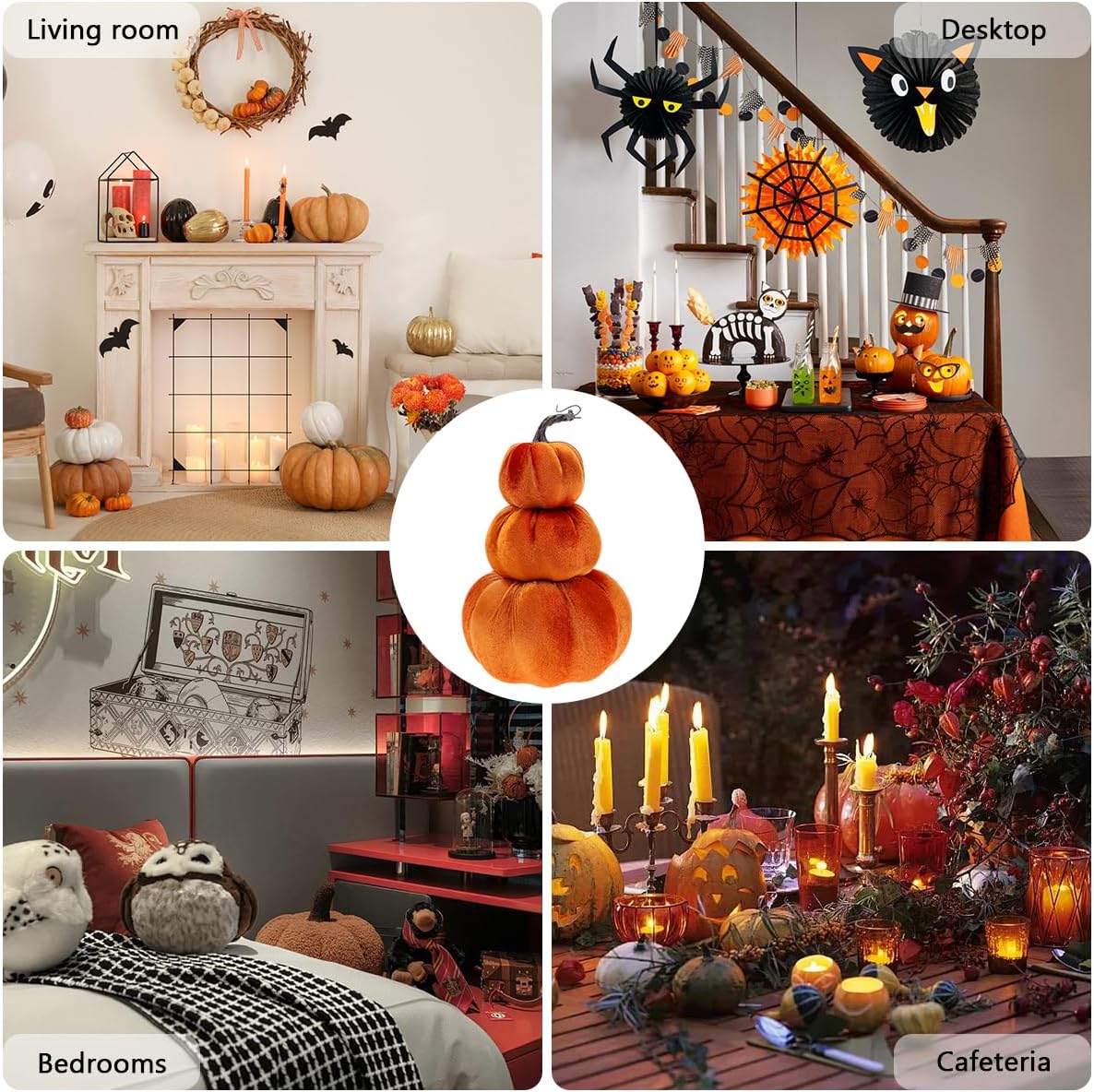 Gresorth 126 Inch Artificial Velvet Pumpkin Tower