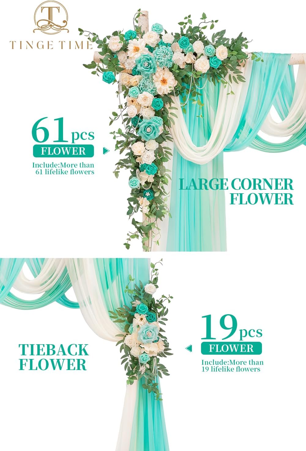 TINGE TIME Artificial Wedding Arch Flowers Kit