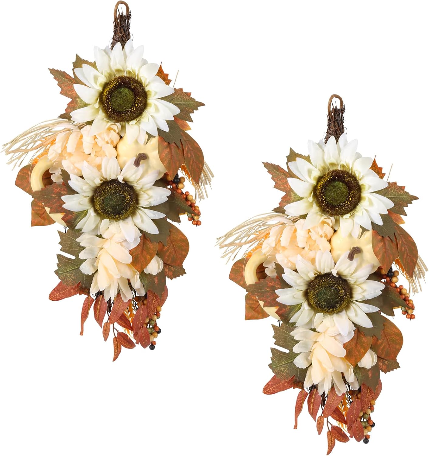 INSUNSIX 2PCS Artificial Fall Teardrop Garland