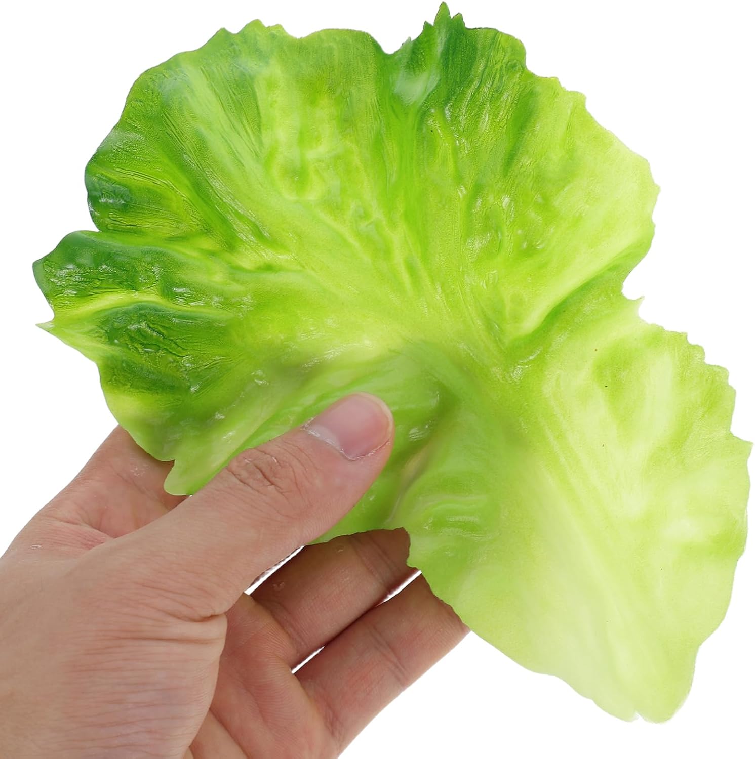 Cabilock 4pcs Realistic Decorative Fake Lettuce Leaves