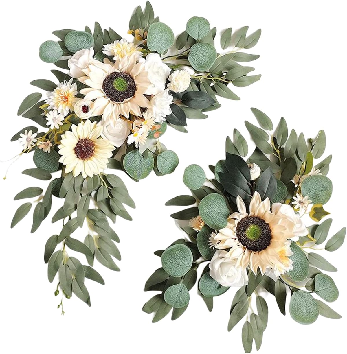 FQQWEE 2Pcs Artificial Wedding Arch Flowers Kit