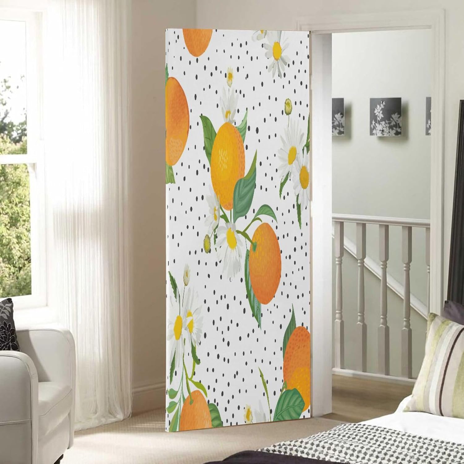 Susiyo Tropic Fruits Leaves Daisy Flowers Christmas Door Cover 32x79