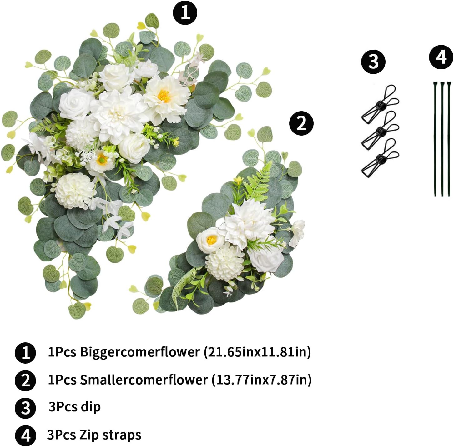 2pcs Wedding Arch Flowers Welcome Sign Decorations