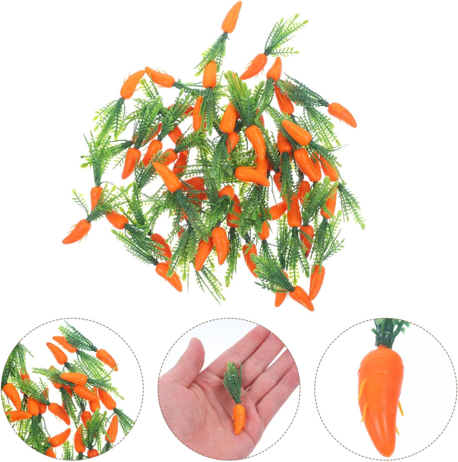 60Pcs Lifelike Carrot Ornaments for Easter Party Decor
