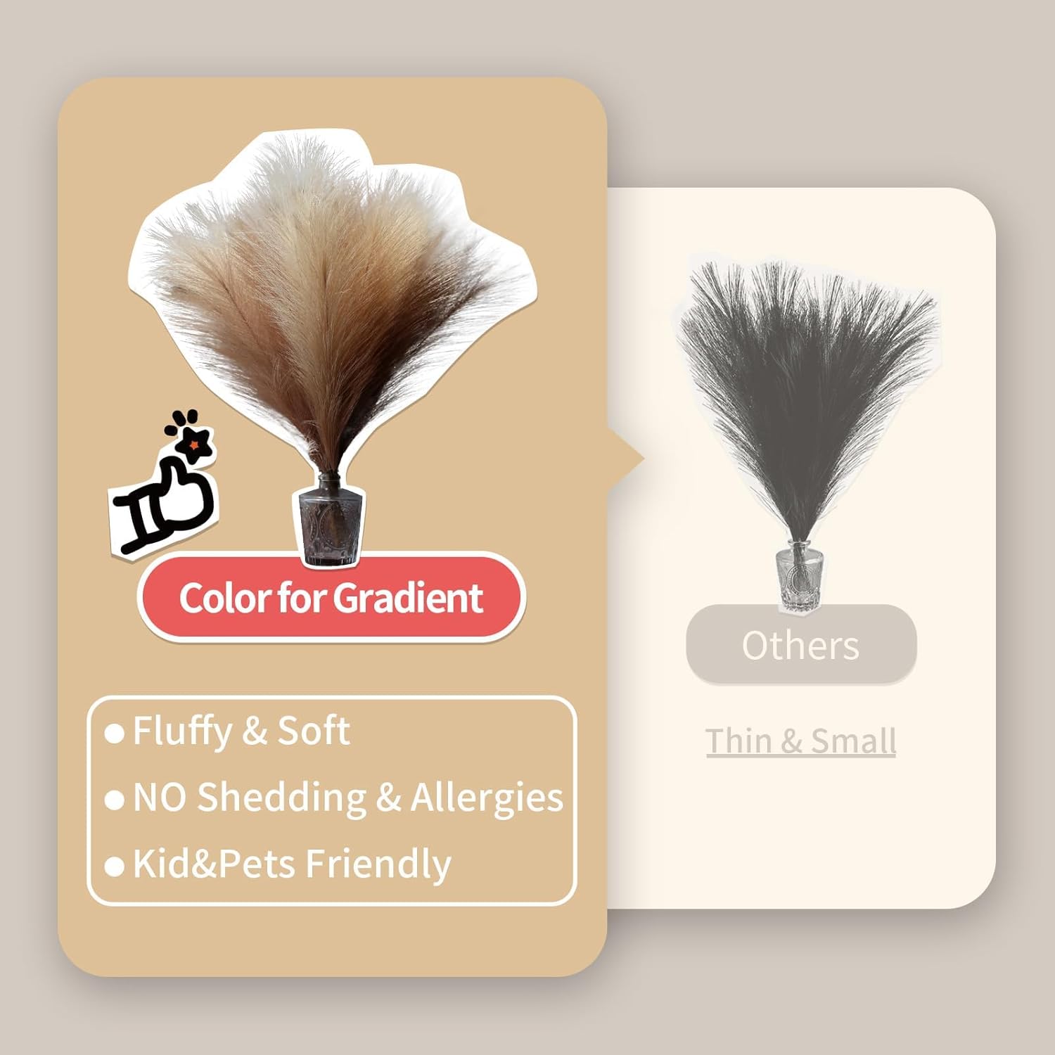 ZIFTY Silver Pampas Grass 6-Pc Artificial Decor