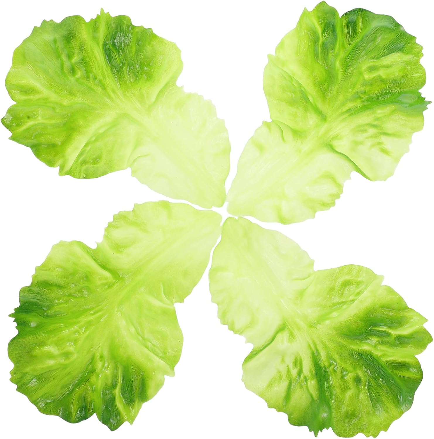 Cabilock 4pcs Realistic Decorative Fake Lettuce Leaves