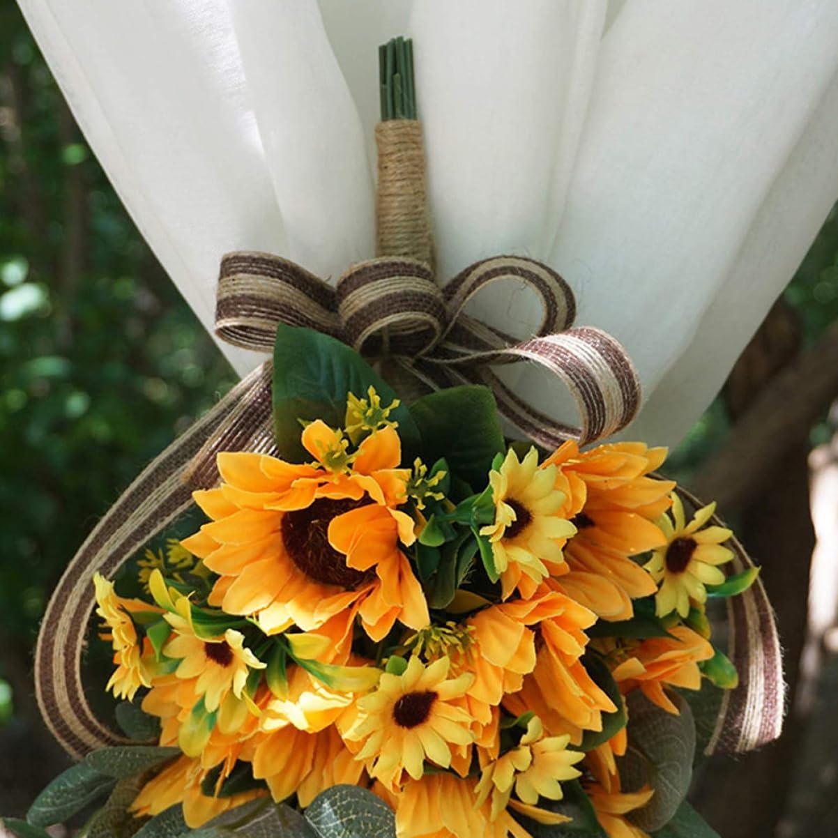 Kalastussaari Artificial Sunflower Teardrop Wreath Wall Hanging