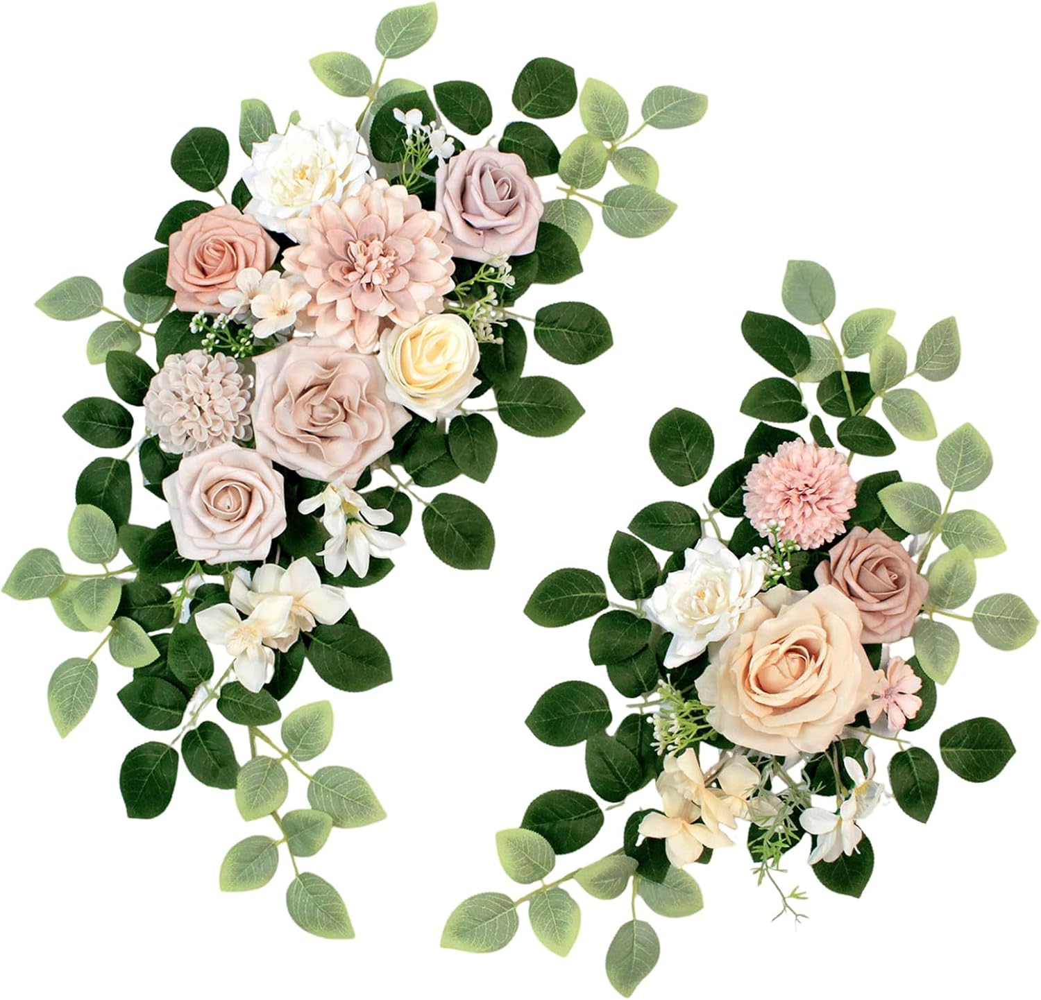 Odouzy Pack of 2 Pink Artificial Wedding Arch Flowers