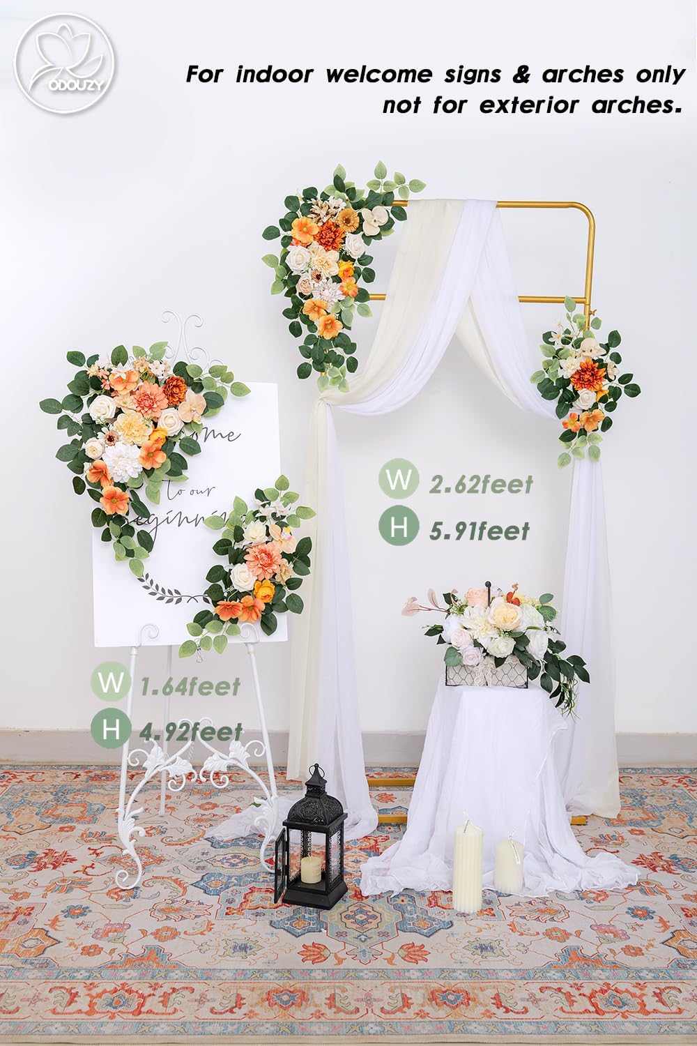 Odouzy Pack of 2 Artificial Wedding Arch Flowers