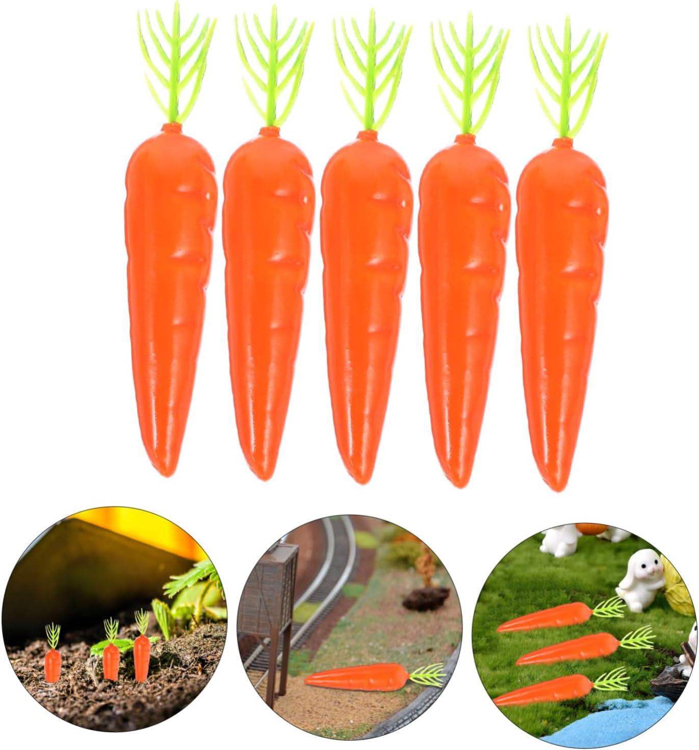 Mini Carrots for Crafts 25pcs - Artificial Vegetables Easter Decor