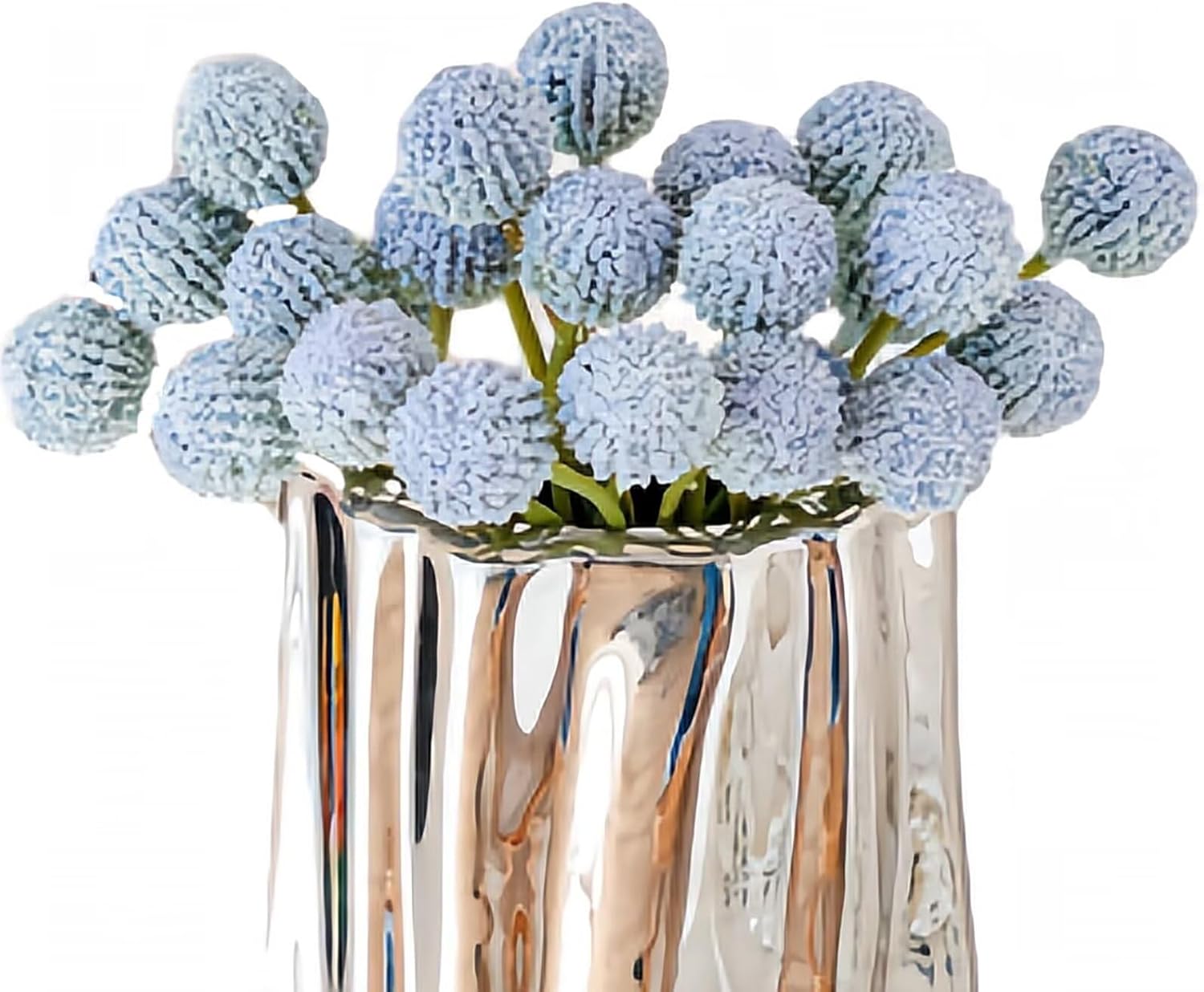 Lovmeety Dusty Blue Billy Balls Artificial Flowers 12 Pcs Set