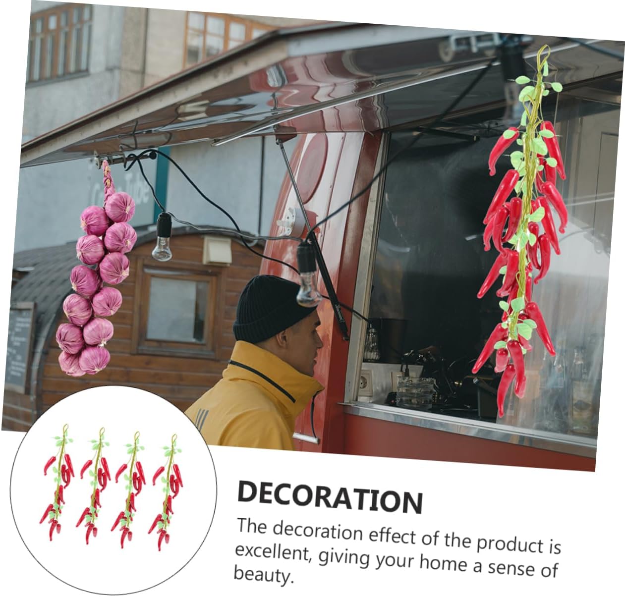 4pcs Simulated Chili Decor Artificial Pepper Farmhouse Hanging Decor