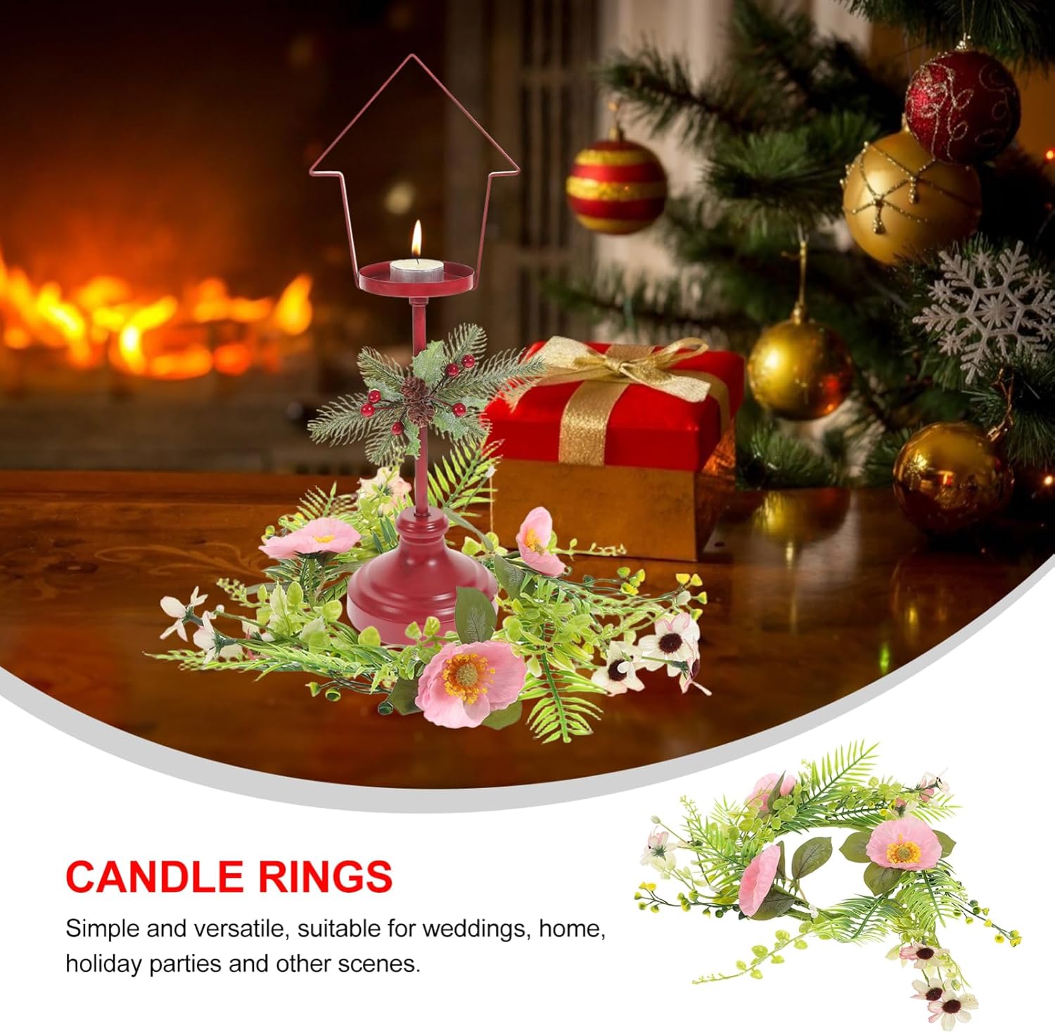 MAGICLULU Artificial Flower Wreath for Candles