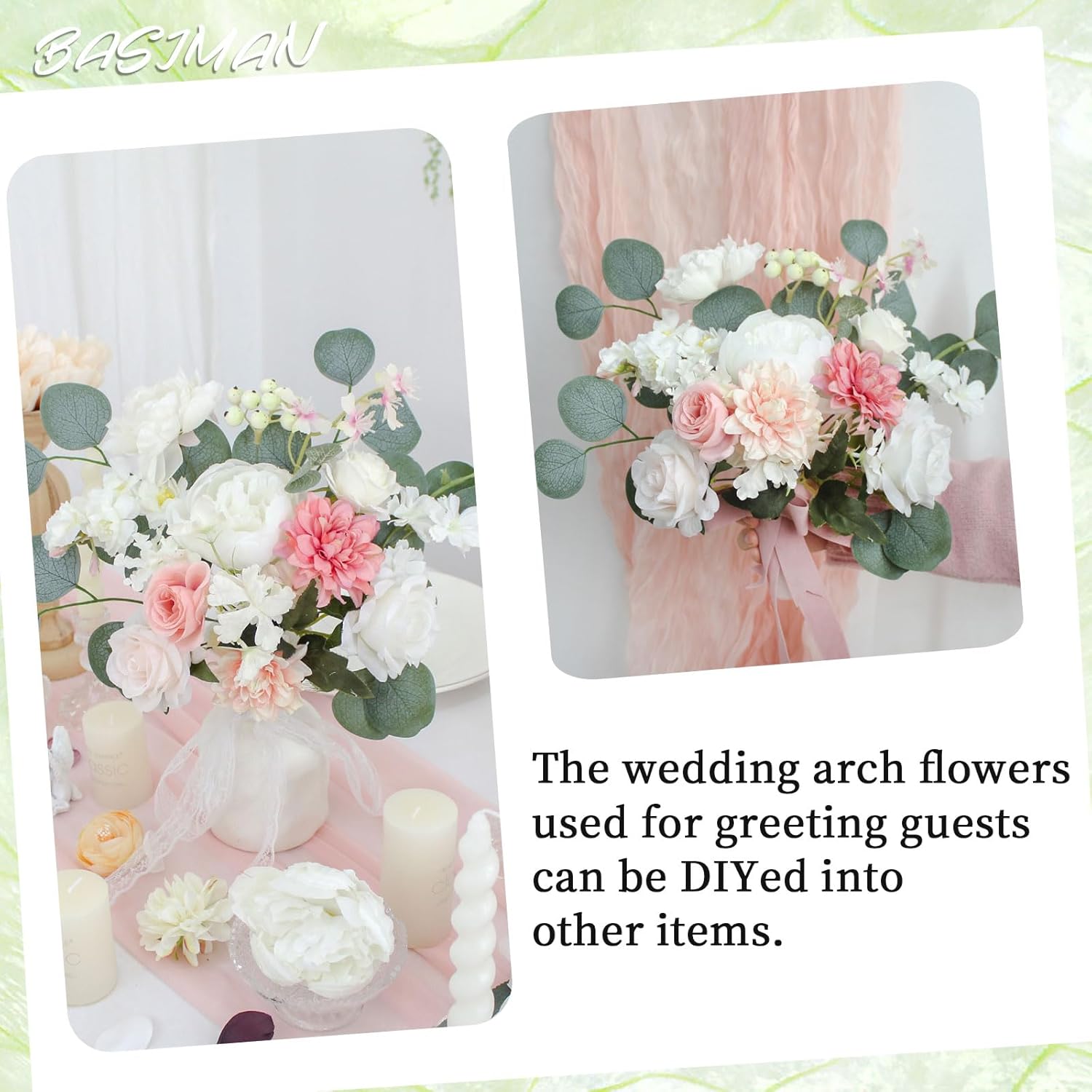 2pcs Deep Pink Wedding Arch Flowers Decorations