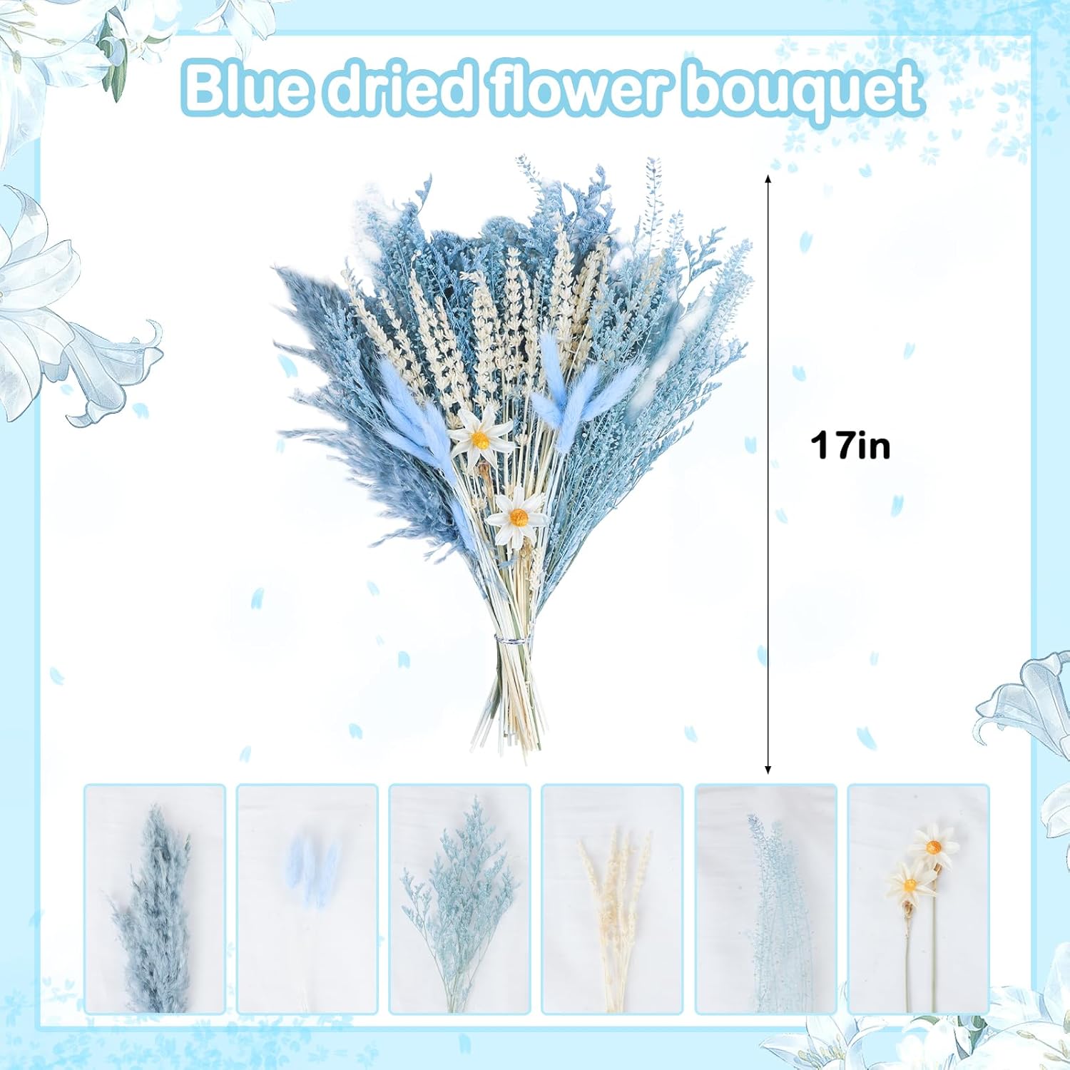 Lovmeety Natural Dried Pampas Grass Bouquet