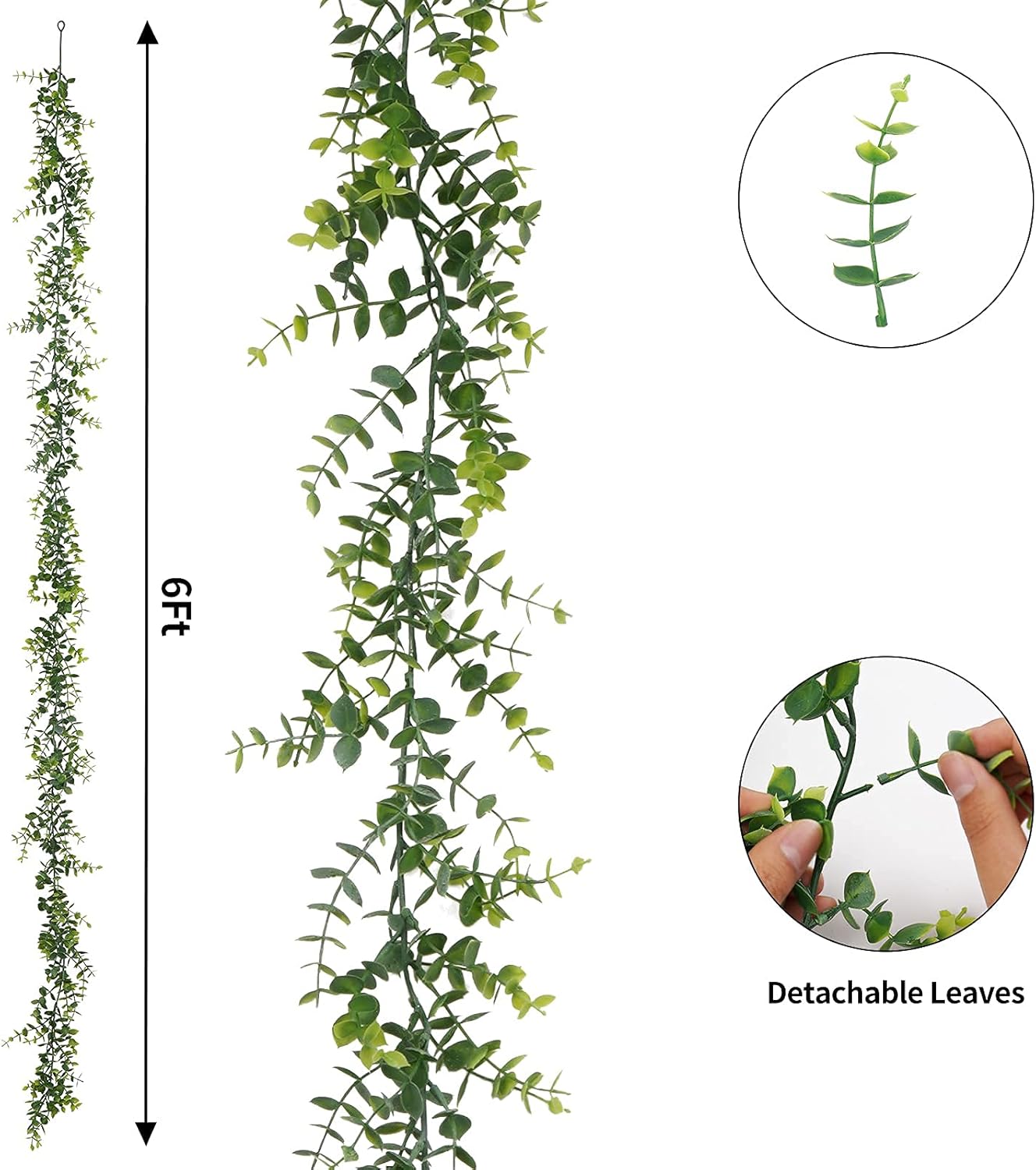 Artflower 3 Pack Artificial Eucalyptus Garland