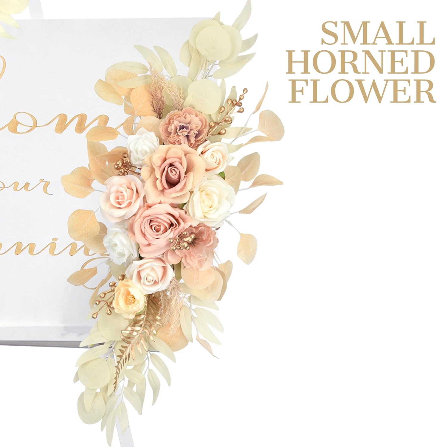 Tings Time Wedding Arch Flowers Set Pack of 2 Beige