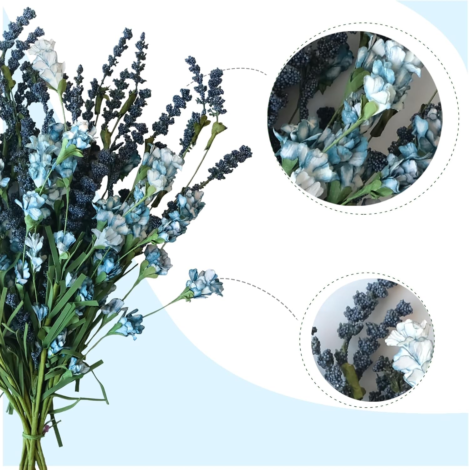 TEMPUS 10 Pcs Artificial Blue Flower Bundle