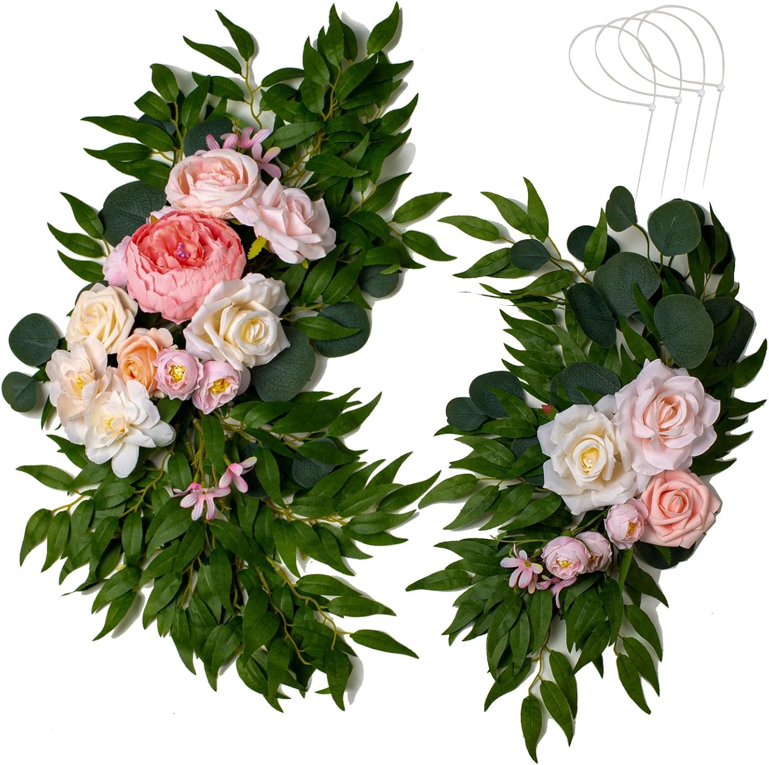 AitnWoy Artificial Wedding Arch Flowers Kit 2PCS Pink