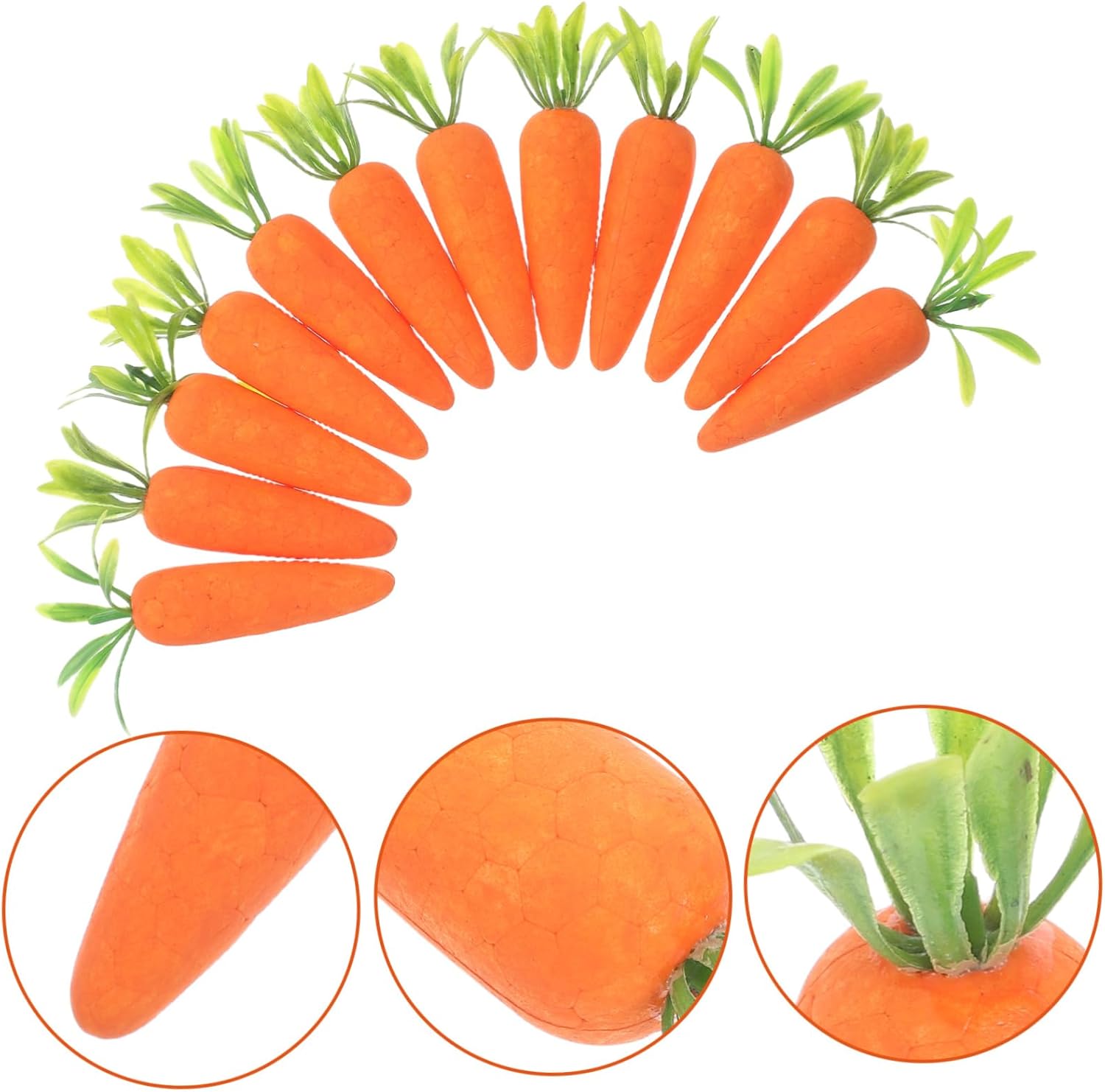 Easter Carrot Basket Decor 12pcs Fake Plastic Carrots