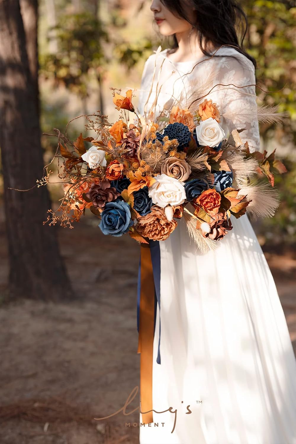 Lings Moment Artificial Flowers Combo Set Hazelnut Navy