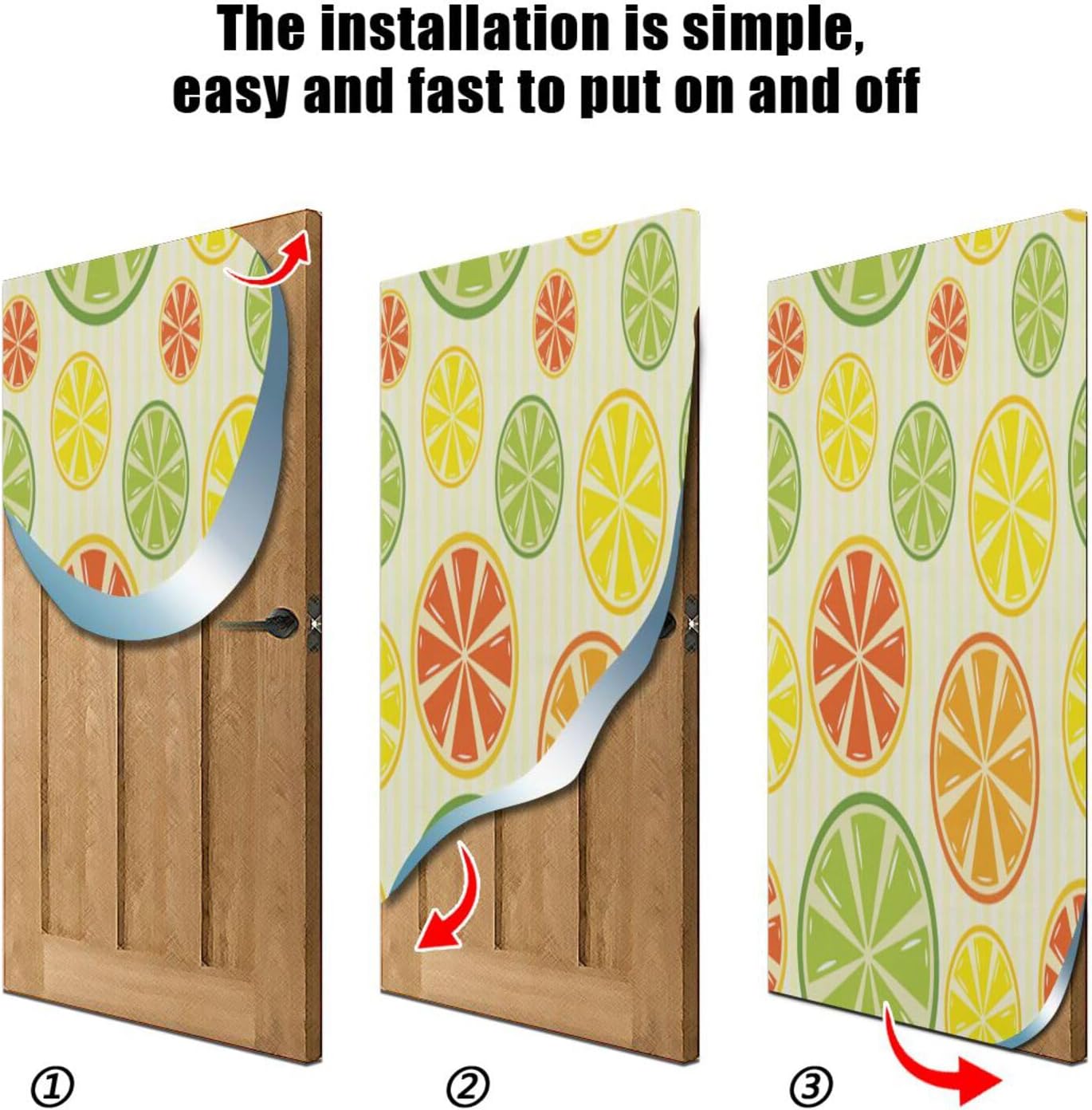 Susiyo Yellow Lemon Orange Door Cover Fabric Decor