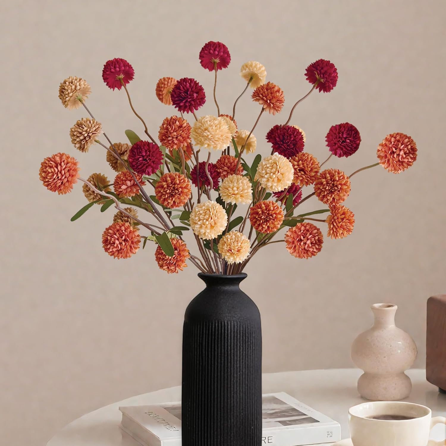 Fall Flowers Artificial 10 Pcs Fake Mums Decor