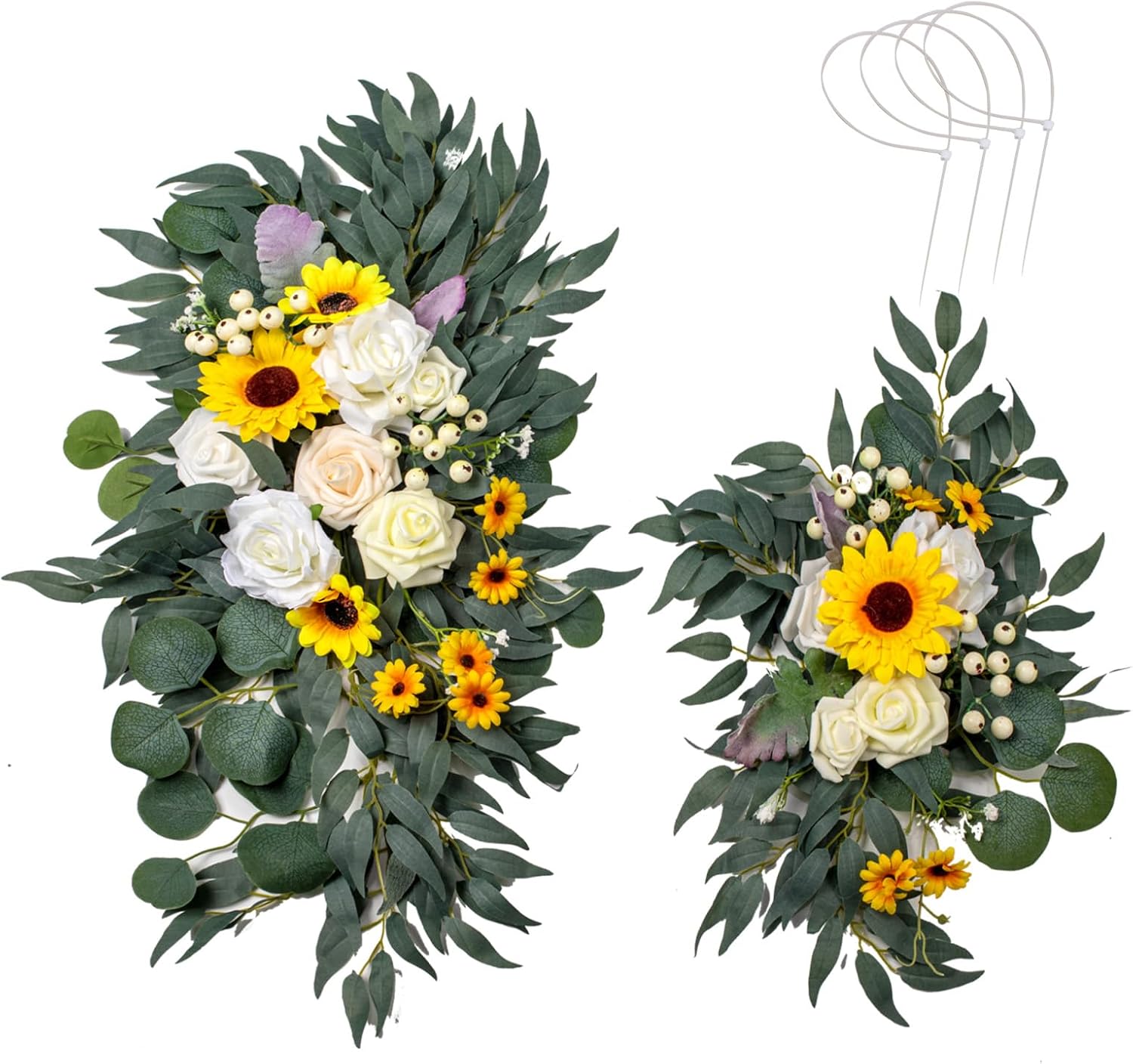 AitnWoy Artificial Wedding Arch Flowers Kit 2PCS Dust Rose