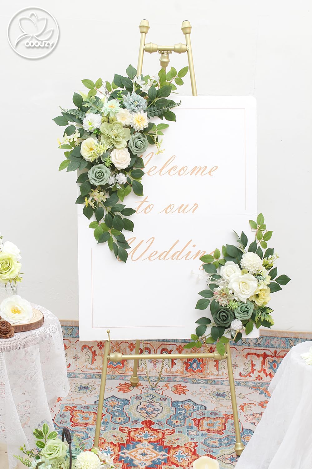 Pack of 2 Artificial Wedding Arches with Silk Flowers and Zipper Ties
