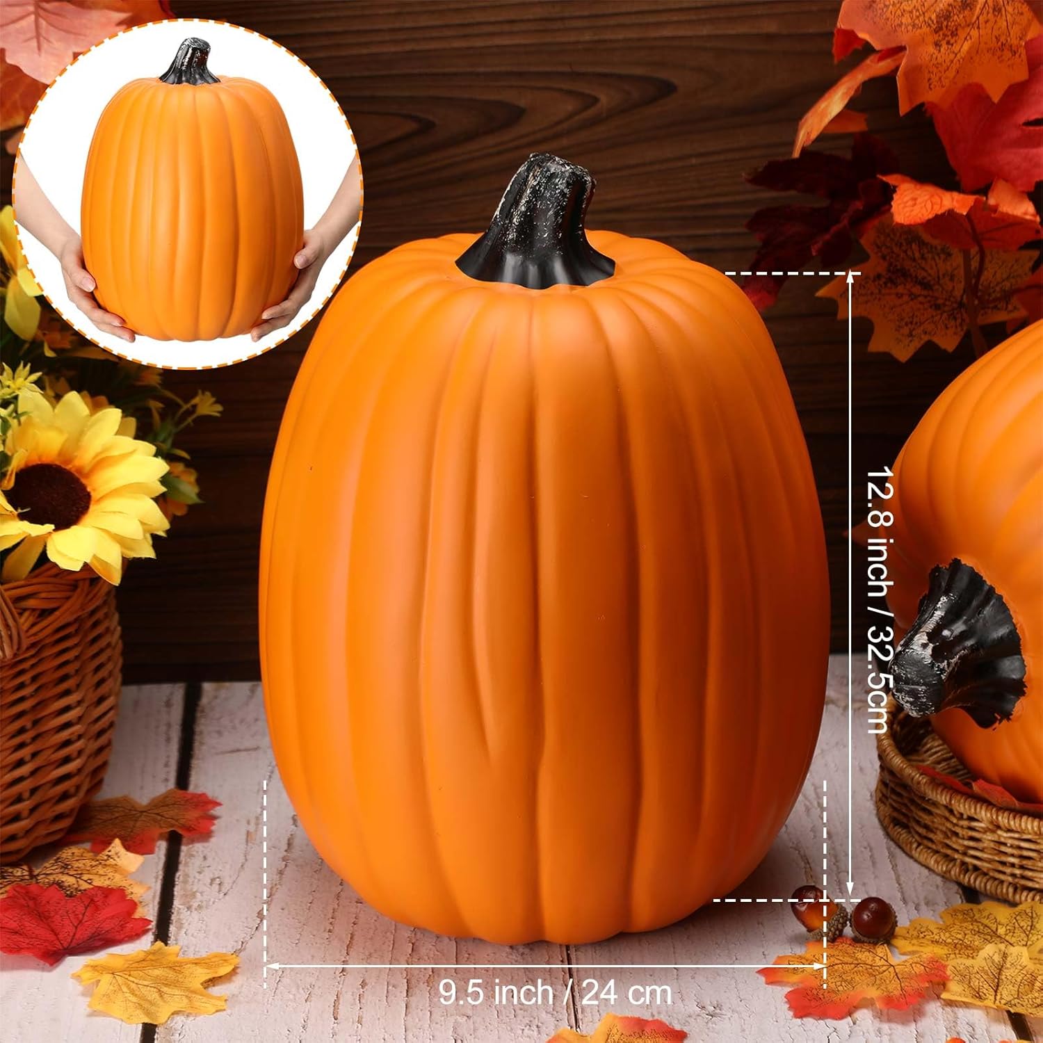 3 Pcs Carvable Foam Pumpkin Decor Set