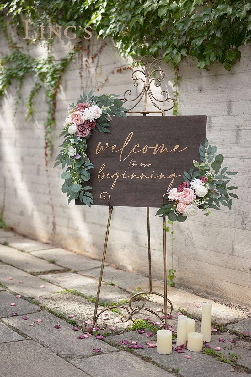 Lings Moment Artificial Welcome Sign Swag 2pcs