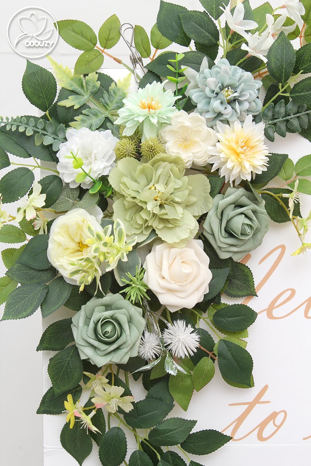 Pack of 2 Artificial Wedding Arches with Silk Flowers and Zipper Ties