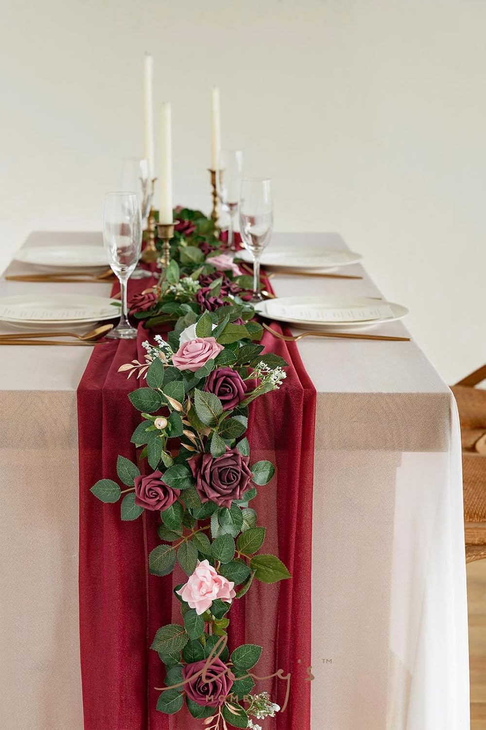 Lings Moment 5FT Burgundy Artificial Flower Garland