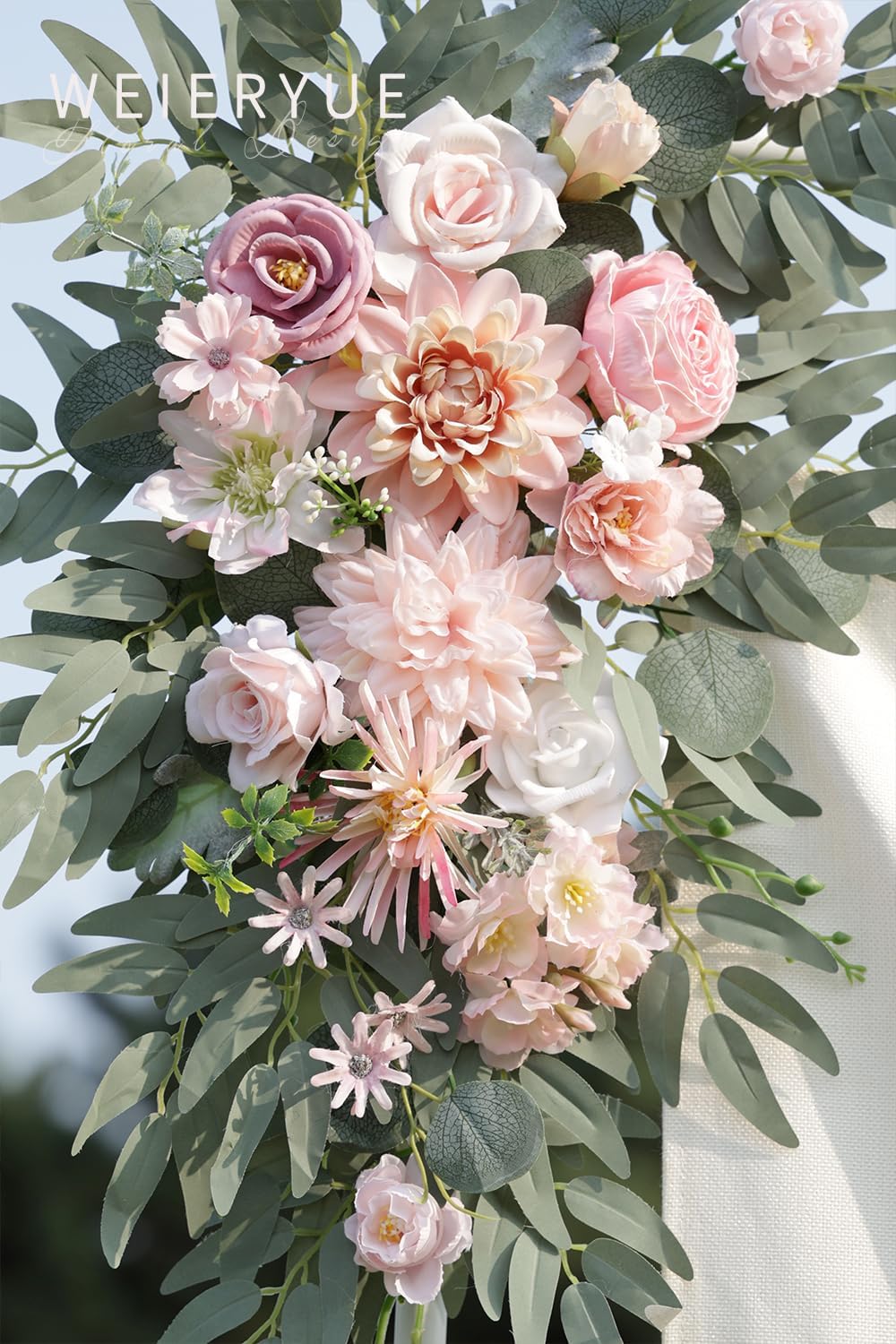 Artificial Wedding Arch Flowers Kit Romantic Pink