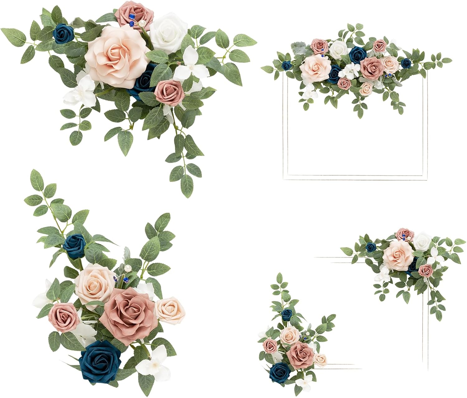 Lings Moment 2pcs Wedding Floral Swag Welcome Sign