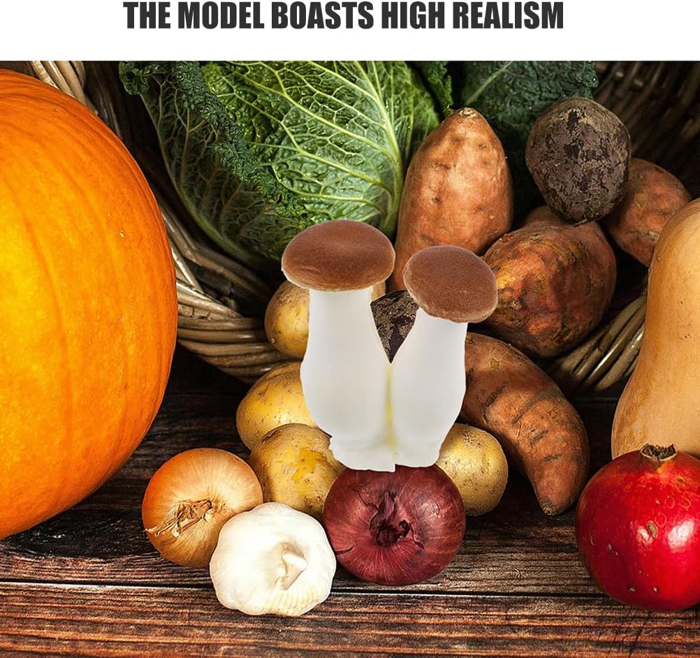 2pcs Realistic Fake Mushroom Decor Artificial Vegetable Models