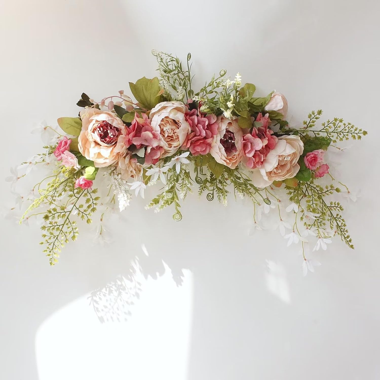 Pink Artificial Flower Swag for Home Decor and Wedding