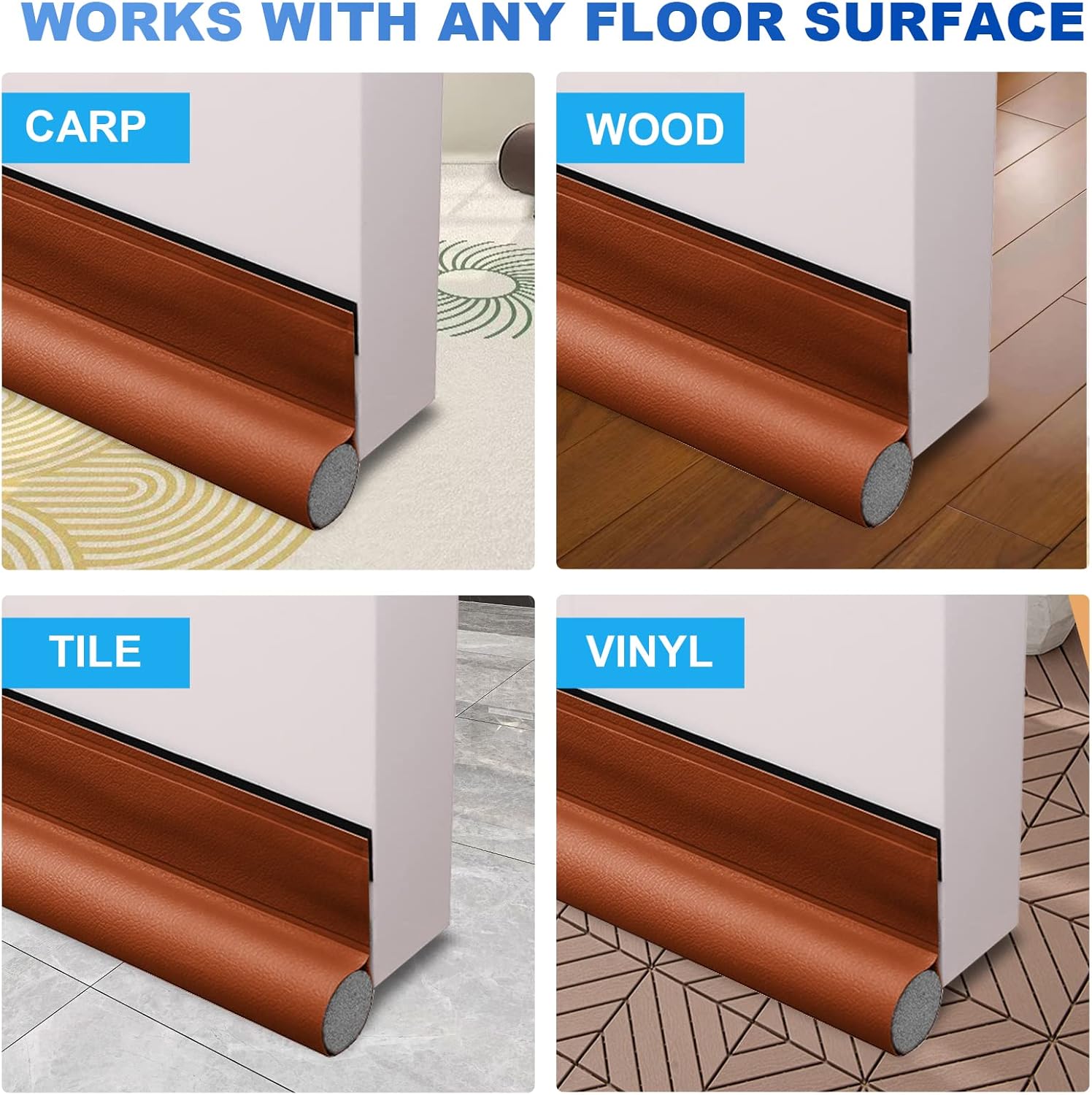 GWSNIO Under Door Draft Stopper 37 Inch Adjustable