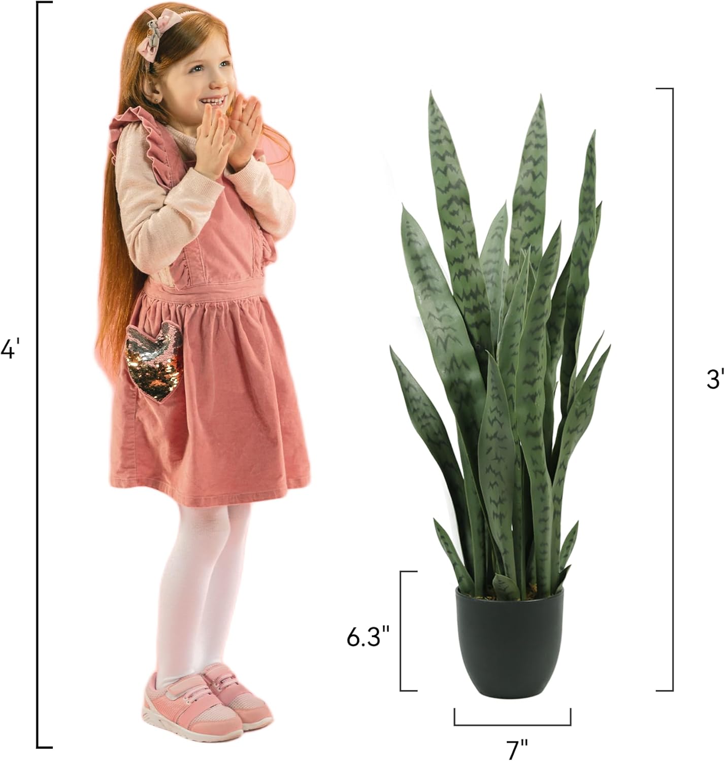 Solution4Patio 3ft Artificial Snake Plant for Home Office Decor