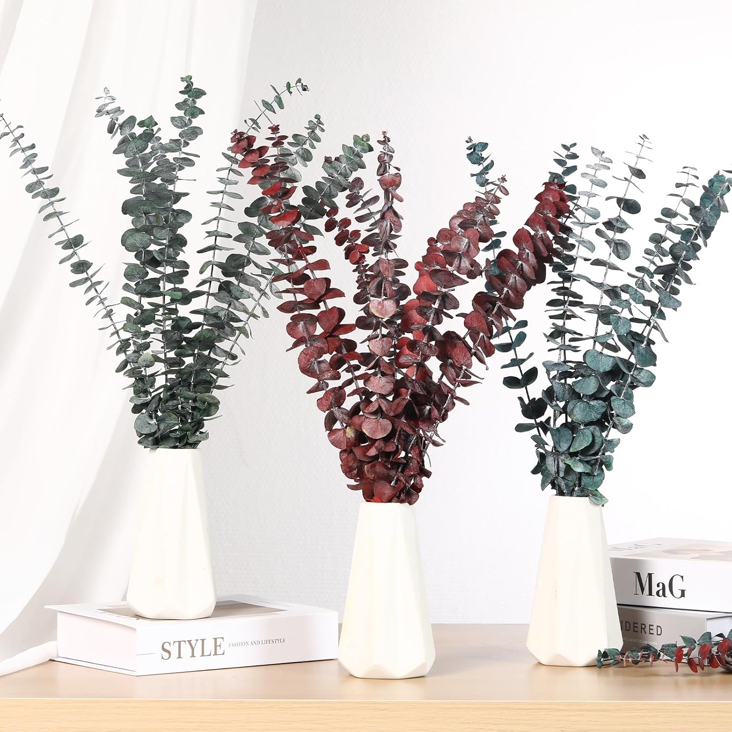 20 Pcs Dried Eucalyptus Stems for Spa Bathroom Decor