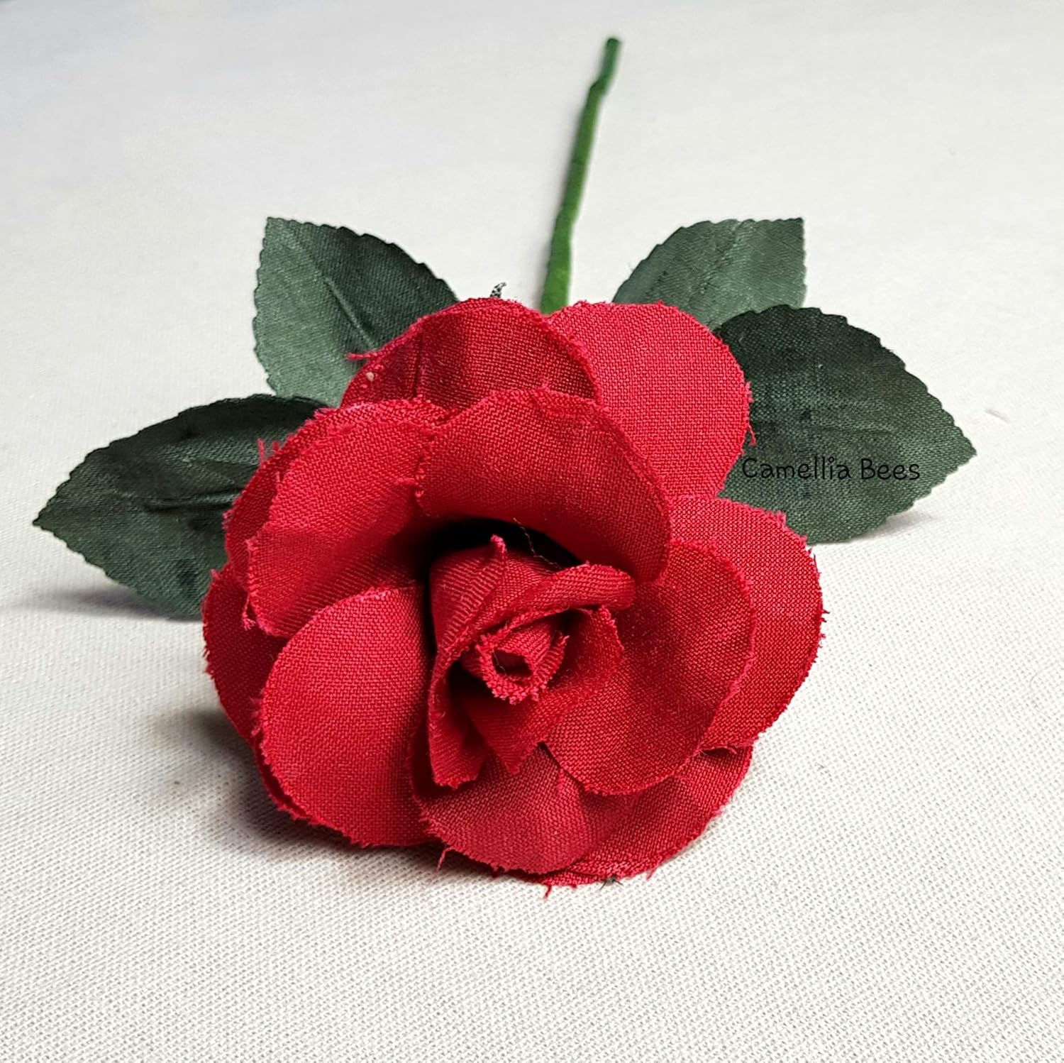Cotton Linen Handmade Red Rose for Wedding Anniversary