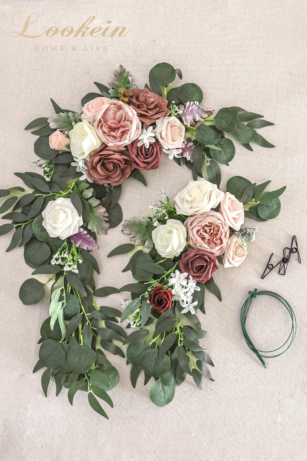 Lookein Artificial Flower Swag Set for Wedding Welcome Sign