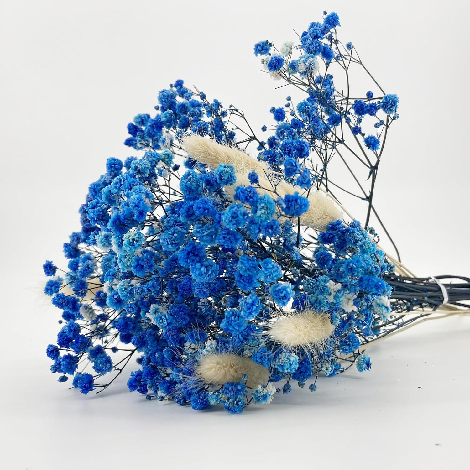 LBREVOGA Dried Flower Bouquet Blue Gypsophila