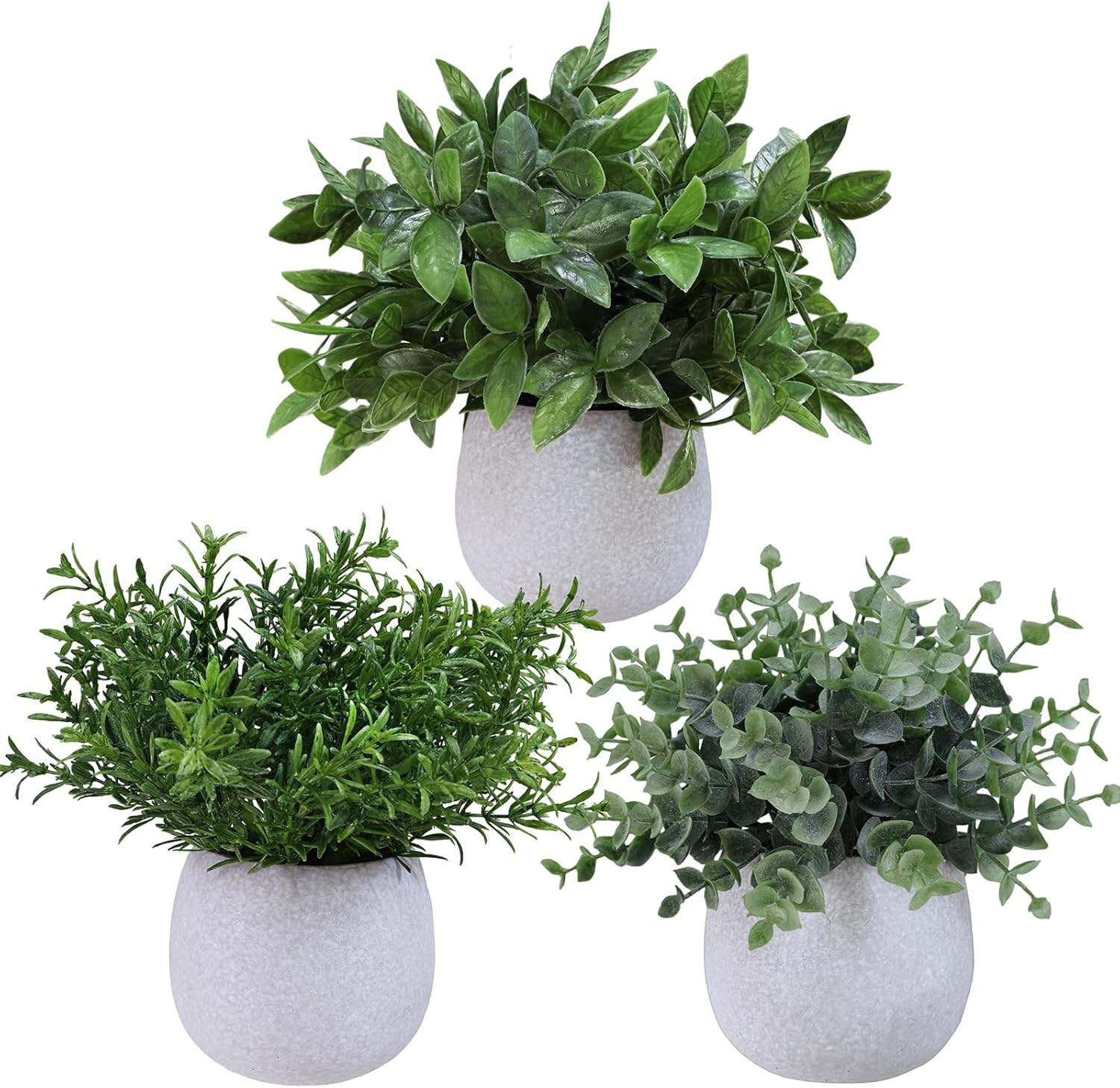 Winlyn Set of 3 Artificial Potted Plants