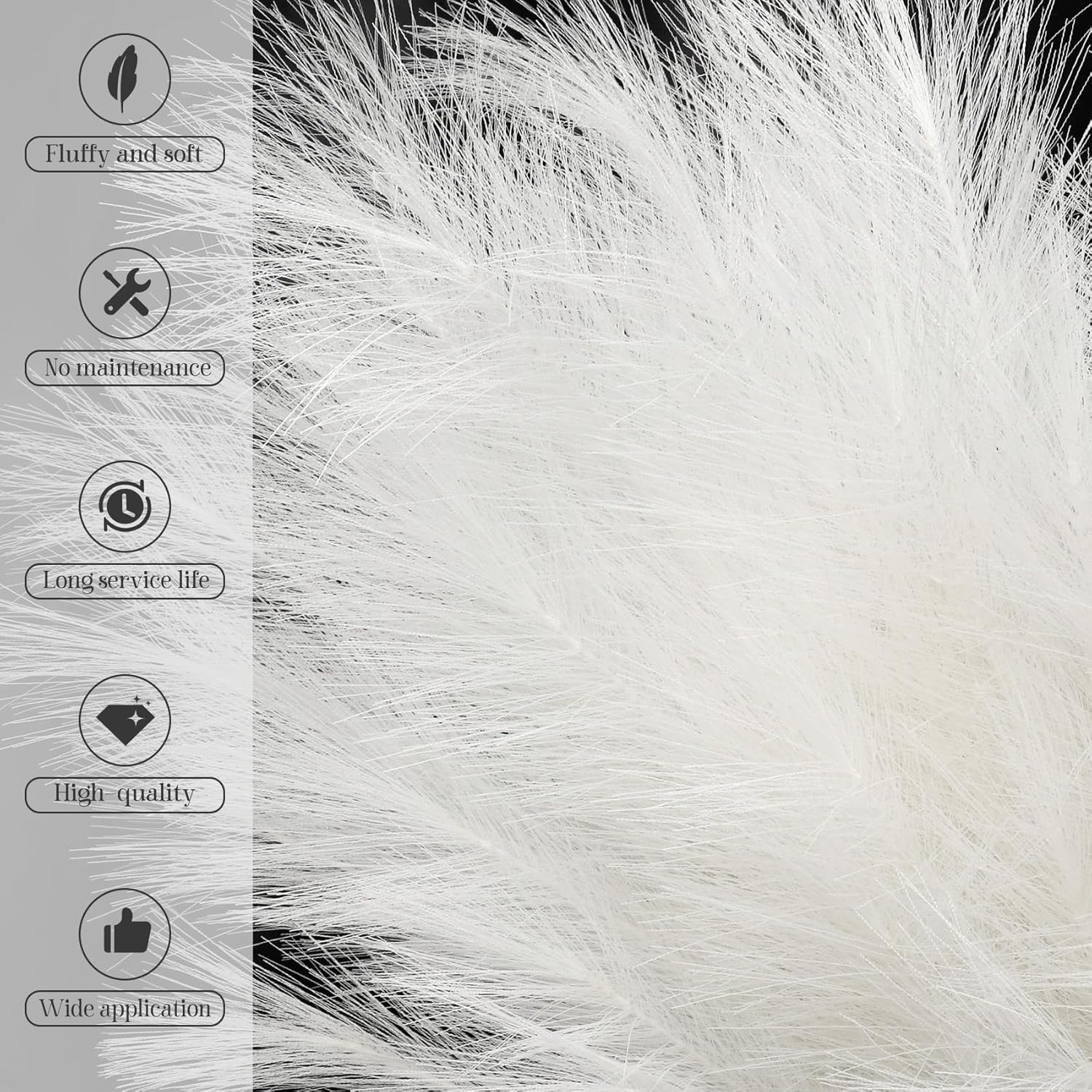 Ouddy Decor 8 Pcs Faux Pampas Grass Ivory