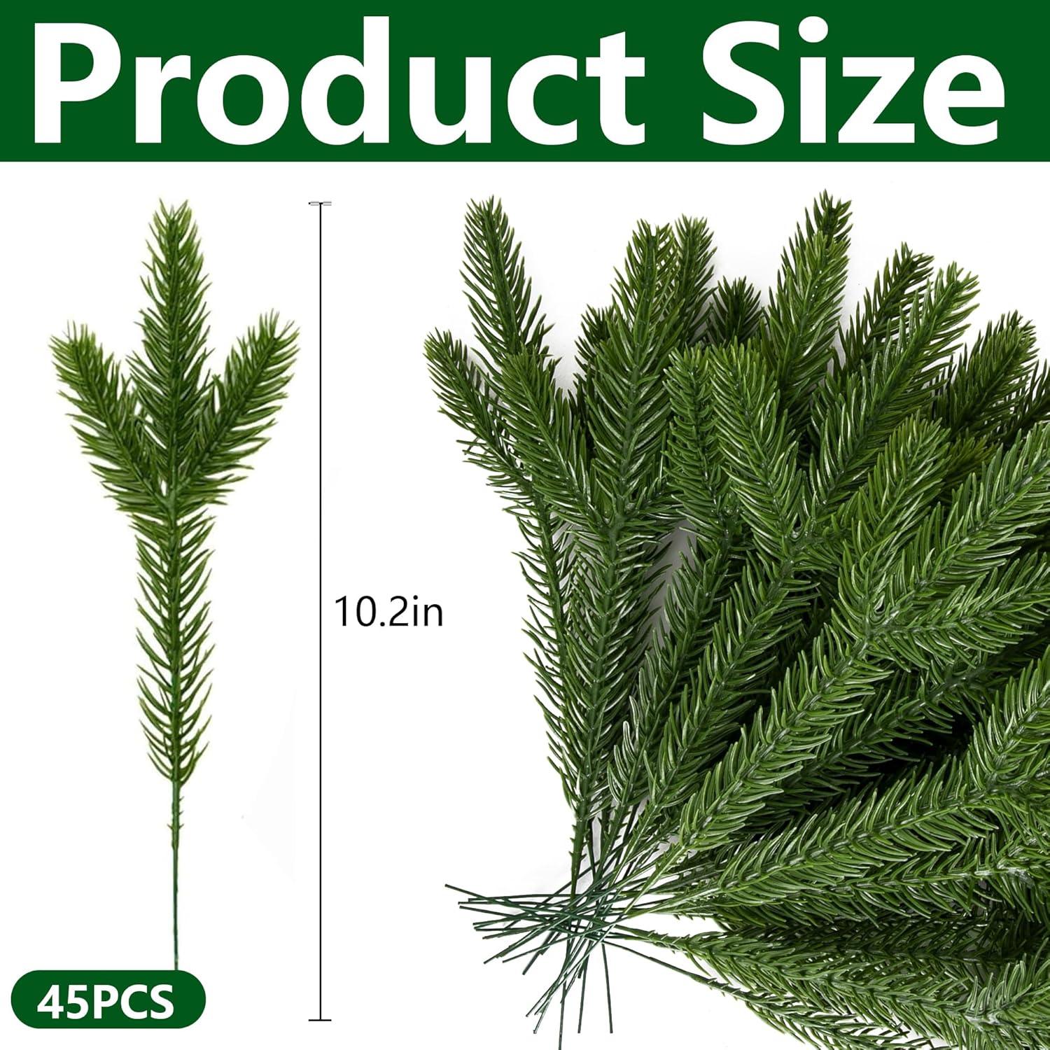 Alpurple 45 Packs Artificial Pine Garland - 102 x 25 Inch