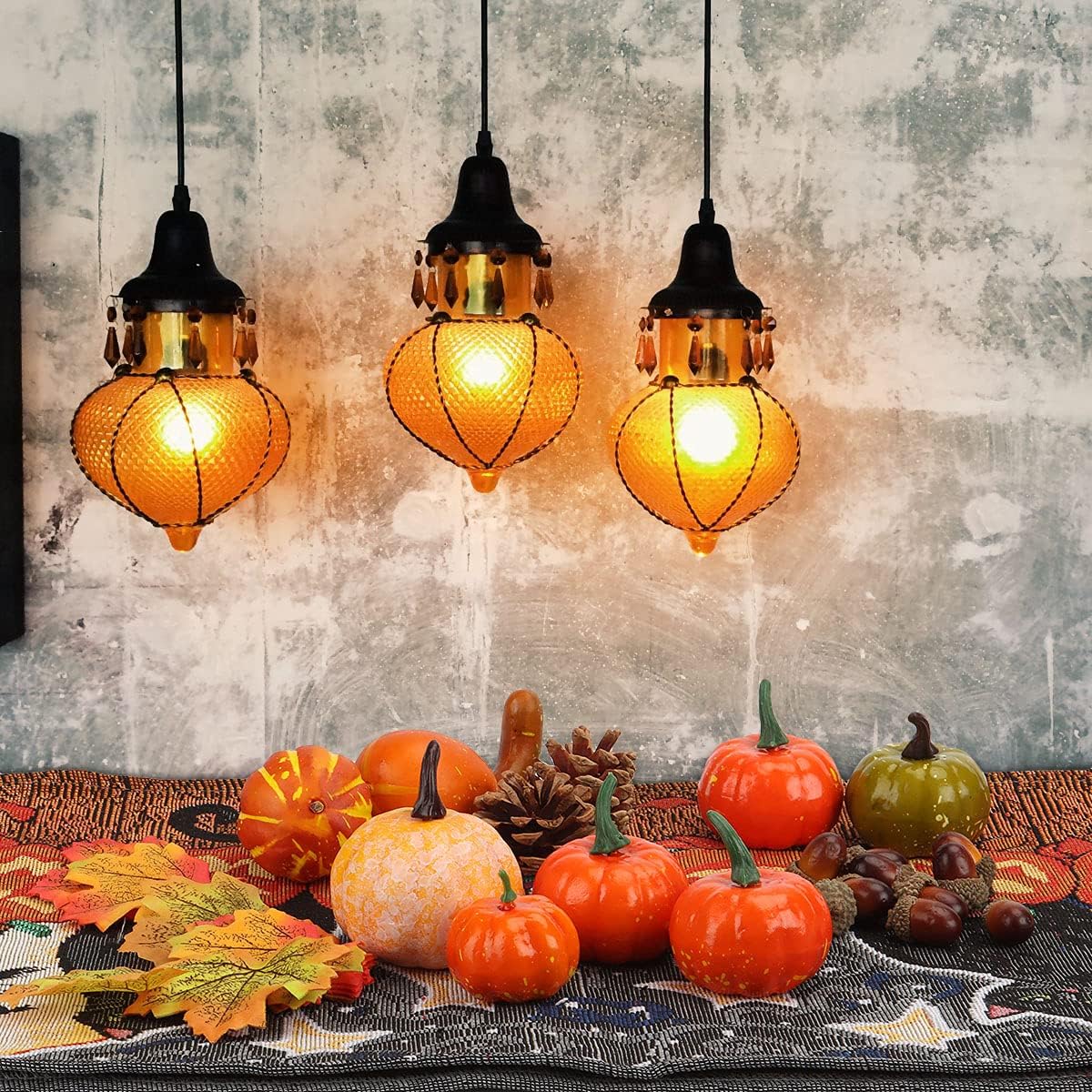 50 Piece Halloween Artificial Pumpkin Decor Set